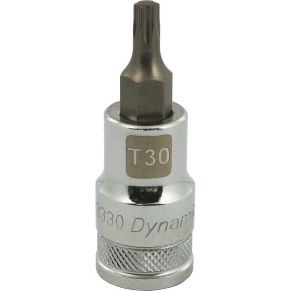 Dynamic Tools 1/2" Drive Torx® Head, T30 Bit Regular Length, Chrome Socket D013330